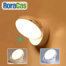 Beige motion sensor rotate night light bedroom wall lamp by Decorbites
