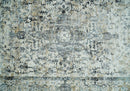 Beige, Olive and Gray and Black Antique Finish, Vintage look, Art Silk Area Rug, Living Room Rug | TRDMM7