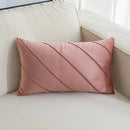 Beige & pink hand pleat embroidered cushions living room velvet pillow by Decorbites