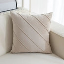 Beige & pink hand pleat embroidered cushions living room velvet pillow by Decorbites