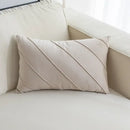 Beige & pink hand pleat embroidered cushions living room velvet pillow by Decorbites