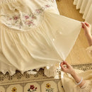 GobekUsa Beige Pink Lace Embroidery Bedding Set Egyptian Cotton Quilt Duvet Cover Sheet