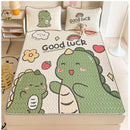 GobekUsa Cartoon Pattern Latex Mattress Set for Home, 3-Layer Rebound Soft Breathable Bed Sheets