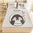 GobekUsa Cartoon Pattern Latex Mattress Set for Home, 3-Layer Rebound Soft Breathable Bed Sheets