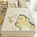 GobekUsa Cartoon Pattern Latex Mattress Set for Home, 3-Layer Rebound Soft Breathable Bed Sheets