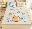 GobekUsa Cartoon Pattern Latex Mattress Set for Home, 3-Layer Rebound Soft Breathable Bed Sheets