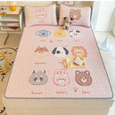 GobekUsa Cartoon Pattern Latex Mattress Set for Home, 3-Layer Rebound Soft Breathable Bed Sheets