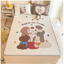 GobekUsa Cartoon Pattern Latex Mattress Set for Home, 3-Layer Rebound Soft Breathable Bed Sheets