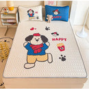 GobekUsa Cartoon Pattern Latex Mattress Set for Home, 3-Layer Rebound Soft Breathable Bed Sheets