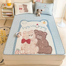 GobekUsa Cartoon Pattern Latex Mattress Set for Home, 3-Layer Rebound Soft Breathable Bed Sheets