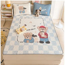 GobekUsa Cartoon Pattern Latex Mattress Set for Home, 3-Layer Rebound Soft Breathable Bed Sheets