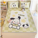 GobekUsa Cartoon Pattern Latex Mattress Set for Home, 3-Layer Rebound Soft Breathable Bed Sheets