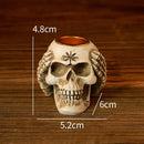 Beige resin bone skeleton candlestick holder set dining room decor by Decorbites