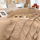 GobekUsa Cake Layers Cotton Duvet Set: Ruffles, Bedspread, Sheet, Pillowcases