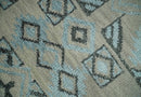 Beige, Silver and Charcoal Hand Knotted Traditional Mamluk design 5x8 wool Area Rug