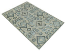 Beige, Silver and Charcoal Hand Knotted Traditional Mamluk design 5x8 wool Area Rug