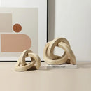 GobekUsa Geometric Interlocking Loop Knot Resin Art Ring Figurine