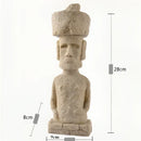 Beige stone easter island moai pukao statue living room decor by Decorbites