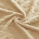 Beige textured jacquard elastic seat covers dining room chair decor by Decorbites