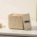 GobekUsa Double Decker Jewelry Organizer with Natural Stone, 2 in 1 Floss Box & Bathroom Ornament