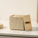 GobekUsa Double Decker Jewelry Organizer with Natural Stone, 2 in 1 Floss Box & Bathroom Ornament