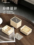 GobekUsa Double Decker Jewelry Organizer with Natural Stone, 2 in 1 Floss Box & Bathroom Ornament