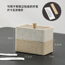 GobekUsa Double Decker Jewelry Organizer with Natural Stone, 2 in 1 Floss Box & Bathroom Ornament