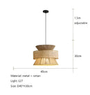 GobekUsa Handmade Hemp Rope Chandelier Pendant Light for Restaurant and Cafe