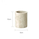 GobekUsa Beige Travertine Marble Bathroom Accessories Set - Soap Dispenser, Soap Dish, Reed Diffuser