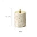 GobekUsa Beige Travertine Marble Bathroom Accessories Set - Soap Dispenser, Soap Dish, Reed Diffuser