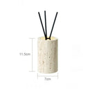 GobekUsa Beige Travertine Marble Bathroom Accessories Set - Soap Dispenser, Soap Dish, Reed Diffuser