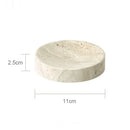 GobekUsa Beige Travertine Marble Bathroom Accessories Set - Soap Dispenser, Soap Dish, Reed Diffuser