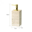 GobekUsa Beige Travertine Marble Bathroom Accessories Set - Soap Dispenser, Soap Dish, Reed Diffuser