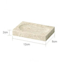 GobekUsa Beige Travertine Marble Bathroom Accessories Set - Soap Dispenser, Soap Dish, Reed Diffuser