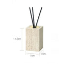 GobekUsa Beige Travertine Marble Bathroom Accessories Set - Soap Dispenser, Soap Dish, Reed Diffuser