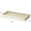 GobekUsa Beige Travertine Marble Bathroom Accessories Set - Soap Dispenser, Soap Dish, Reed Diffuser