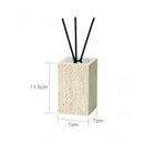 GobekUsa Beige Travertine Marble Bathroom Accessories Set - Soap Dispenser, Soap Dish, Reed Diffuser