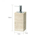 GobekUsa Beige Travertine Marble Bathroom Accessories Set - Soap Dispenser, Soap Dish, Reed Diffuser