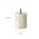 GobekUsa Beige Travertine Marble Bathroom Accessories Set - Soap Dispenser, Soap Dish, Reed Diffuser