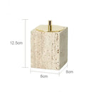 GobekUsa Beige Travertine Marble Bathroom Accessories Set - Soap Dispenser, Soap Dish, Reed Diffuser