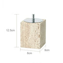 GobekUsa Beige Travertine Marble Bathroom Accessories Set - Soap Dispenser, Soap Dish, Reed Diffuser