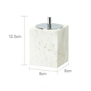 GobekUsa Beige Travertine Marble Bathroom Set - Soap Dispenser Toothbrush Holder Tissue Box