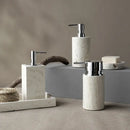 GobekUsa Beige Travertine Marble Bathroom Set - Soap Dispenser Toothbrush Holder Tissue Box