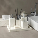 GobekUsa Beige Travertine Marble Bathroom Set - Soap Dispenser Toothbrush Holder Tissue Box