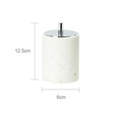 GobekUsa Beige Travertine Marble Bathroom Set - Soap Dispenser Toothbrush Holder Tissue Box