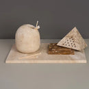 GobekUsa Beige Travertine Marble Mubkhar Bakhoor Incense Holder Oud Burner