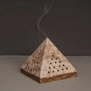GobekUsa Beige Travertine Marble Mubkhar Bakhoor Incense Holder Oud Burner