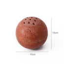 GobekUsa Beige Travertine Marble 9-Hole Sphere Incense Burner Burner Wood Plate Holder