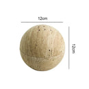 GobekUsa Beige Travertine Marble 9-Hole Sphere Incense Burner Burner Wood Plate Holder