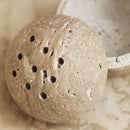 GobekUsa Beige Travertine Marble 9-Hole Sphere Incense Burner Burner Wood Plate Holder